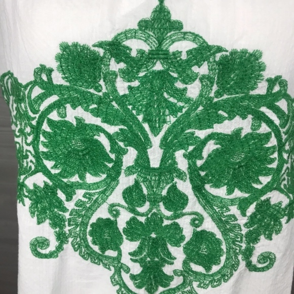 MaxStudio Green Embroidery Summer Blouse XS - Picture 3 of 7